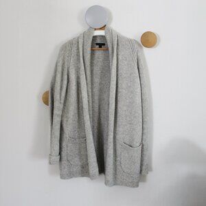 J. Crew Long Open Cardigan Merino Wool w/ Pockets Size Small